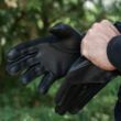 Men's deerskin leather unlined riding gloves BLACK