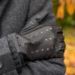 Men's deerskin leather unlined gloves BLACK