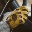 Men's deerskin leather driving gloves GOLD