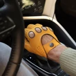 Men's gloves - DRIVING - deerskin leather - GOLD