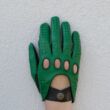 Men's Hairsheep Leather Driving Gloves GREEN-BLACK