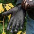 Men's Hairsheep Leather Driving Gloves BROWN-BLACK