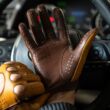 Men's Hairsheep Leather Driving Gloves COGNAC-BROWN