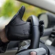 Men's Hairsheep Leather Driving Gloves GREY-BLACK