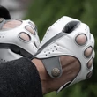 Men's Hairsheep Leather Driving Gloves WHITE-GREY