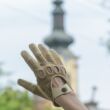 Men's suede-nappa leather driving gloves BEIGE