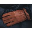 Men's deerskin leather gloves lined with wool WALNUT