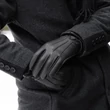 Men's deerskin leather gloves lined with wool BLACK