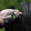 Men's deerskin leather gloves lined with wool BLACK