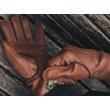 Men's deerskin leather gloves with wool lining WALNUT