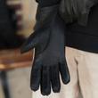 Men's deerskin leather gloves with rabbit fur lining