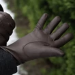 Men's deerskin leather gloves lined with wool BROWN