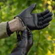 Men's hairsheep leather gloves lined with wool BLACK