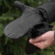 Men's mittens lined with rabbit fur BLACK