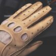 Men's deerskin leather driving gloves TAN
