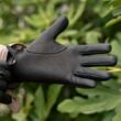 Men's deerskin leather gloves lined with wool BLACK
