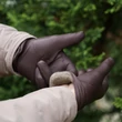 Men's hairsheep leather gloves lined with wool BROWN
