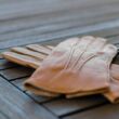 Men's deerskin leather gloves with wool lining