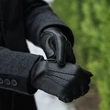 Men's deerskin leather gloves lined wool BLACK