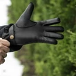 Men's hairsheep leather gloves lined with wool BLACK