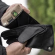 Men's deerskin leather gloves lined with wool BLACK