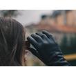 Női, juhnappa bőr, gyapjúval bélelt kesztyű FEKETE