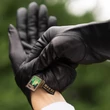 Women's hairsheep leather gloves lined with wool BLACK