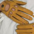 Women's hairsheep leather driving gloves GOLD-ALMOND