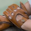 Women's hairsheep leather driving gloves NAVAHO-TAN