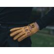 Women's deerskin leather driving gloves GOLD