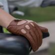 Women's hairsheep leather driving gloves COGNAK