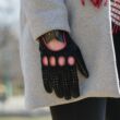 Women's driving gloves BLACK(RED)