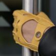 Women's deerskin leather fingerless gloves GOLD