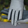 Women's hairsheep leaher unlined gloves GREY