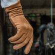 Women's silk lined leather gloves COGNAK(V)