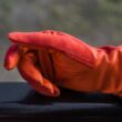 Women's silk lined leather gloves ORANGE(V)
