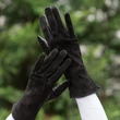 Women's silk lined leather gloves BLACK