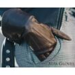 Women's silk lined leather gloves DARK BROWN