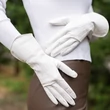 Women's silk lined leather gloves WHITE