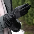 Women's silk lined leather gloves BLACK