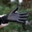 Women's hairsheep leather gloves lined with wool BLACK