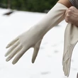 Women's long unlined leather gloves WHITE