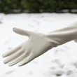 Women's long unlined leather gloves WHITE