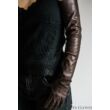 Women's long hairsheep leather gloves, rayon lined BLACK