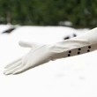 Women's long unlined leather gloves WHITE