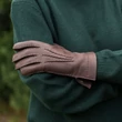 Women's deerskin leather gloves with wool lining BROWN