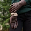 Women's deerskin leather gloves with wool lining BROWN