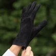 Women's suede leather unlined gloves BLACK