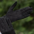 Women's suede leather unlined gloves BLACK
