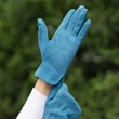 Women's suede leather unlined gloves BLUE